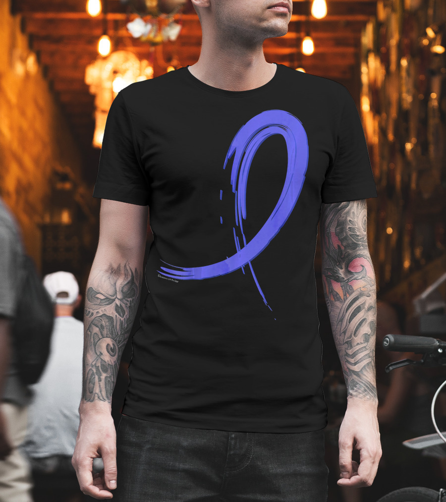 Colon Cancer Blue Graffiti Ribbon Awareness T-Shirt