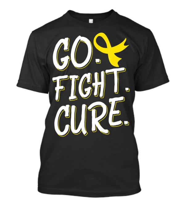 Go Fight Cure Childhood Cancer Gold Ribbon Awareness T-Shirt