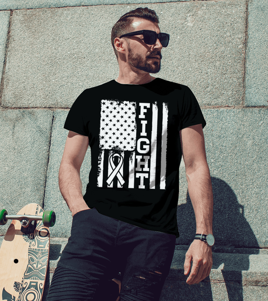 Fight Flag For Lung Cancer Awareness T-Shirt