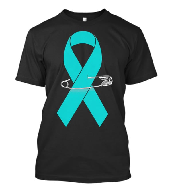 Ovarian Cancer Awareness Walk Support Ribbon With Safety Pin T-Shirt