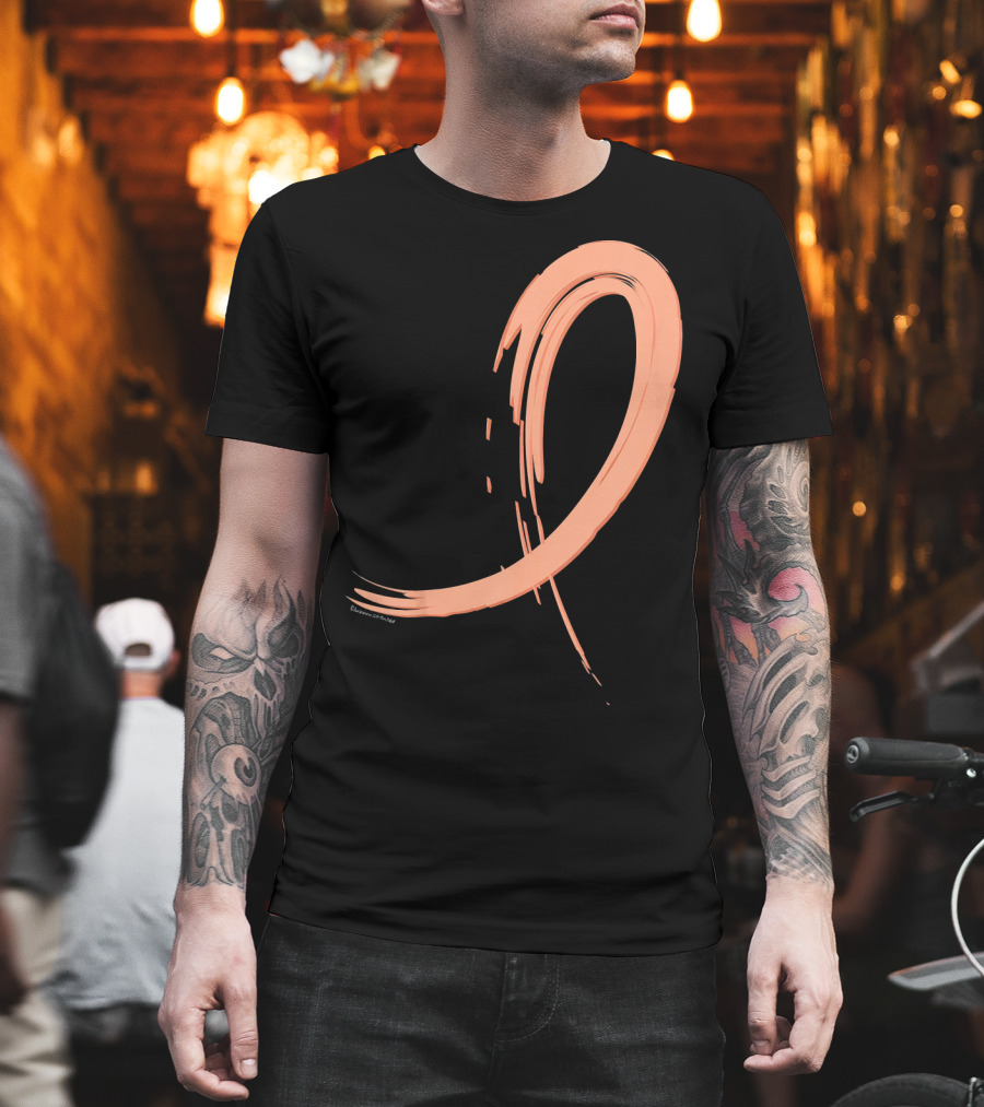 Endometrial Cancer Peach Ribbon Graffiti T-Shirt