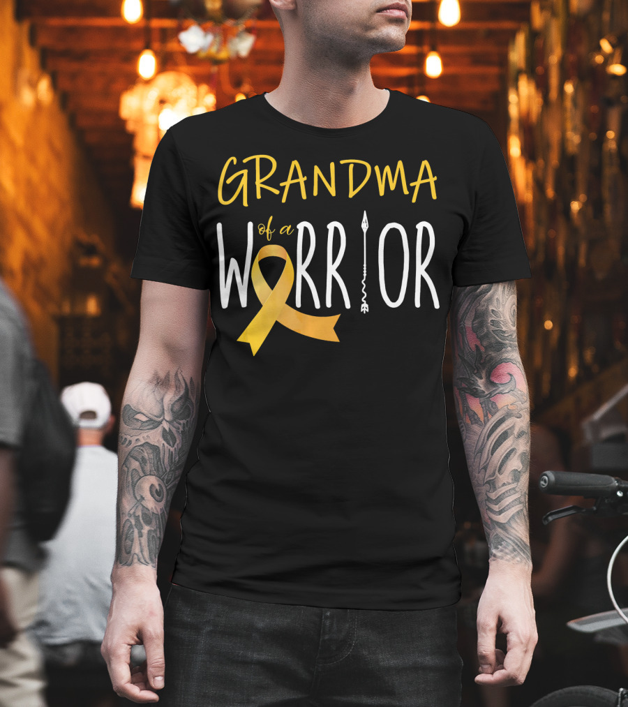 Grandma of a Warrior Childhood Cancer Awareness T-Shirt