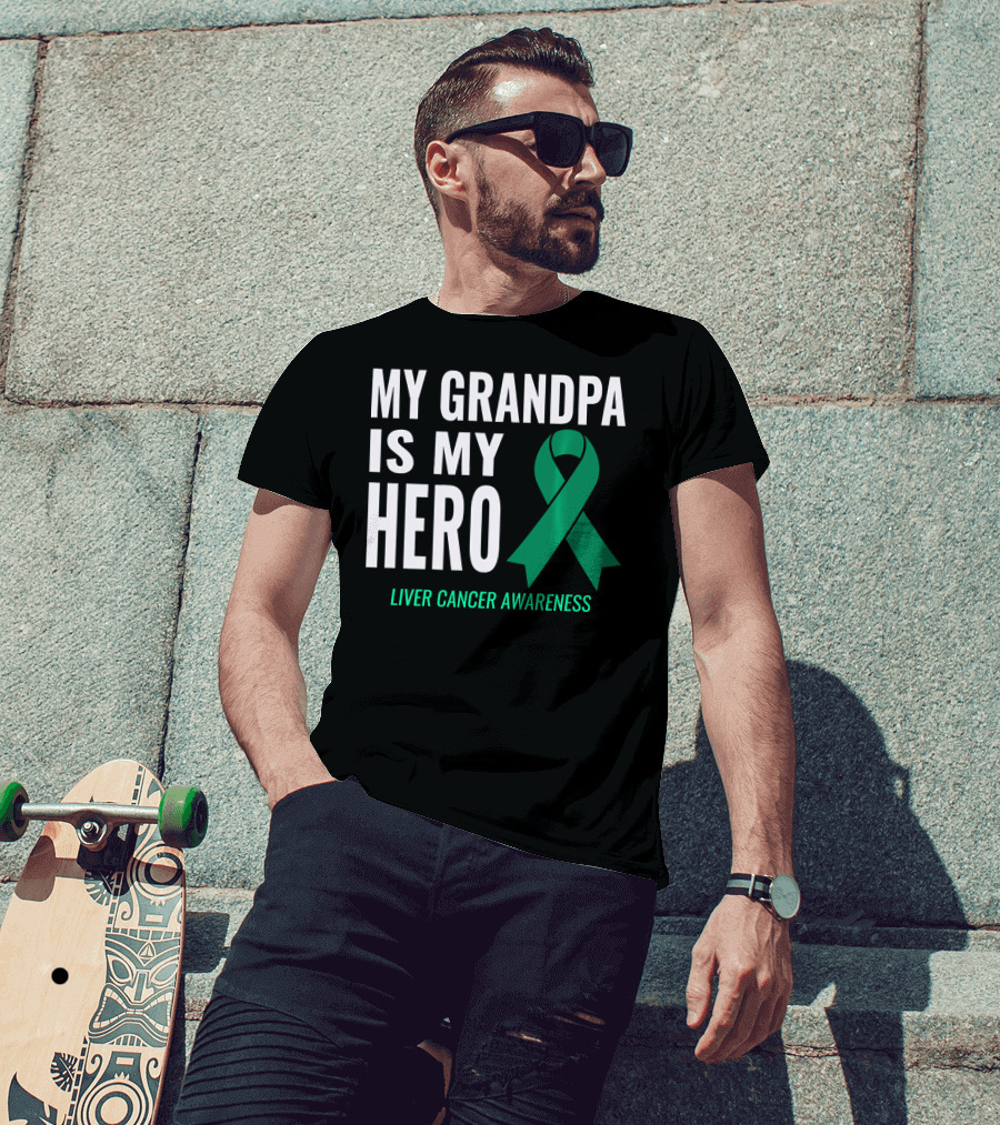 My Grandpa Is My Hero Liver Cancer Awareness T-Shirt