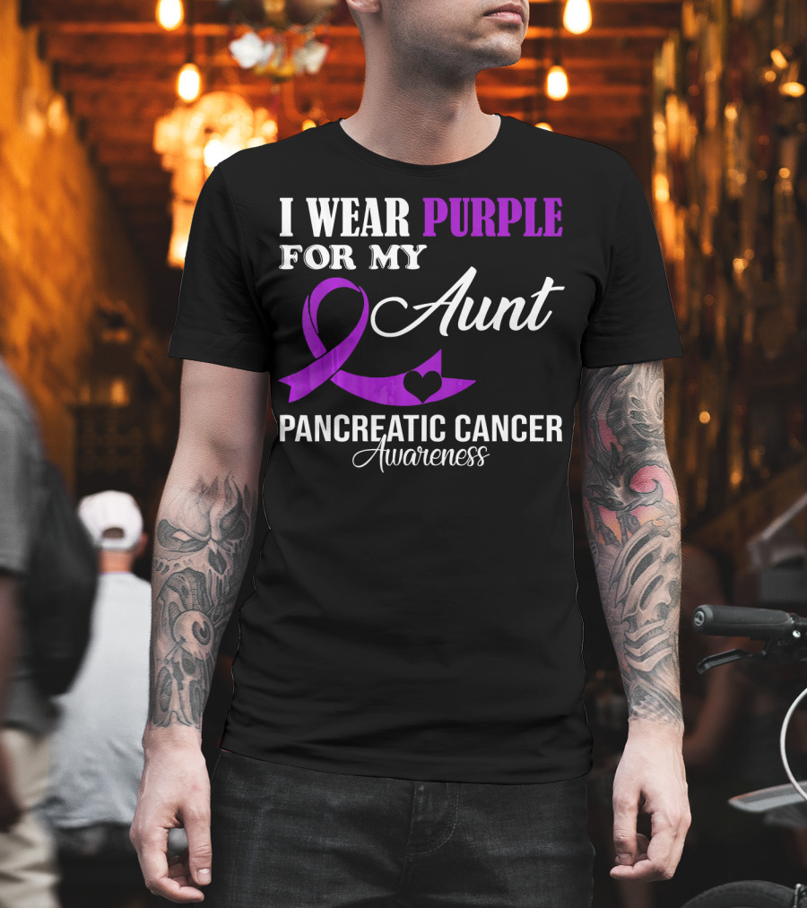 I Wear Purple For My Aunt Pancreatic Cancer Awareness T-Shirt