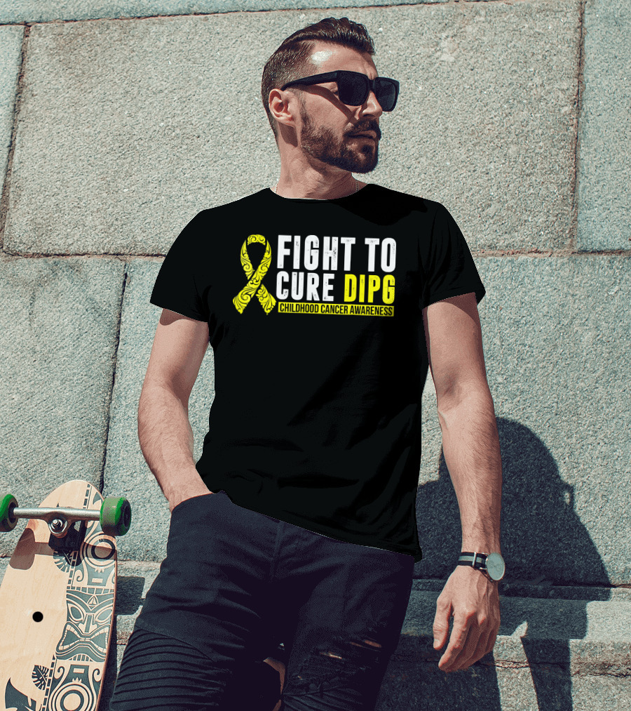 Fight To Cure DIPG Childhood Cancer Awareness Yellow T-Shirt