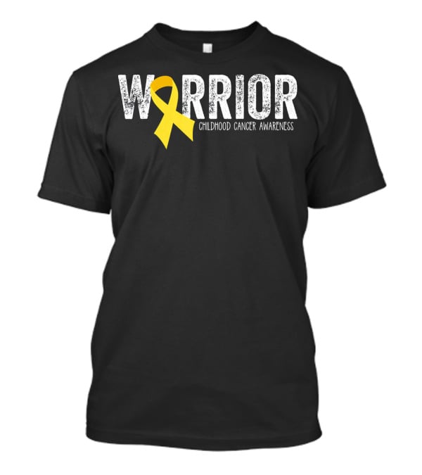 Warrior Yellow Ribbon Childhood Cancer Awareness T-Shirt