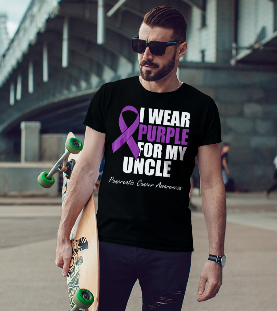 I Wear Purple For My Uncle Pancreatic Cancer Awareness T-Shirt