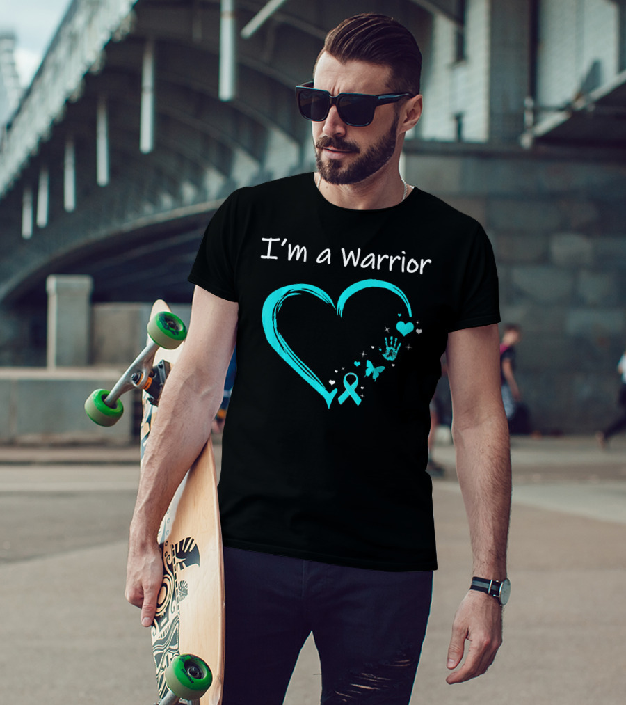 I'm A Warrior Ovarian Cancer Heart Awareness T-Shirt