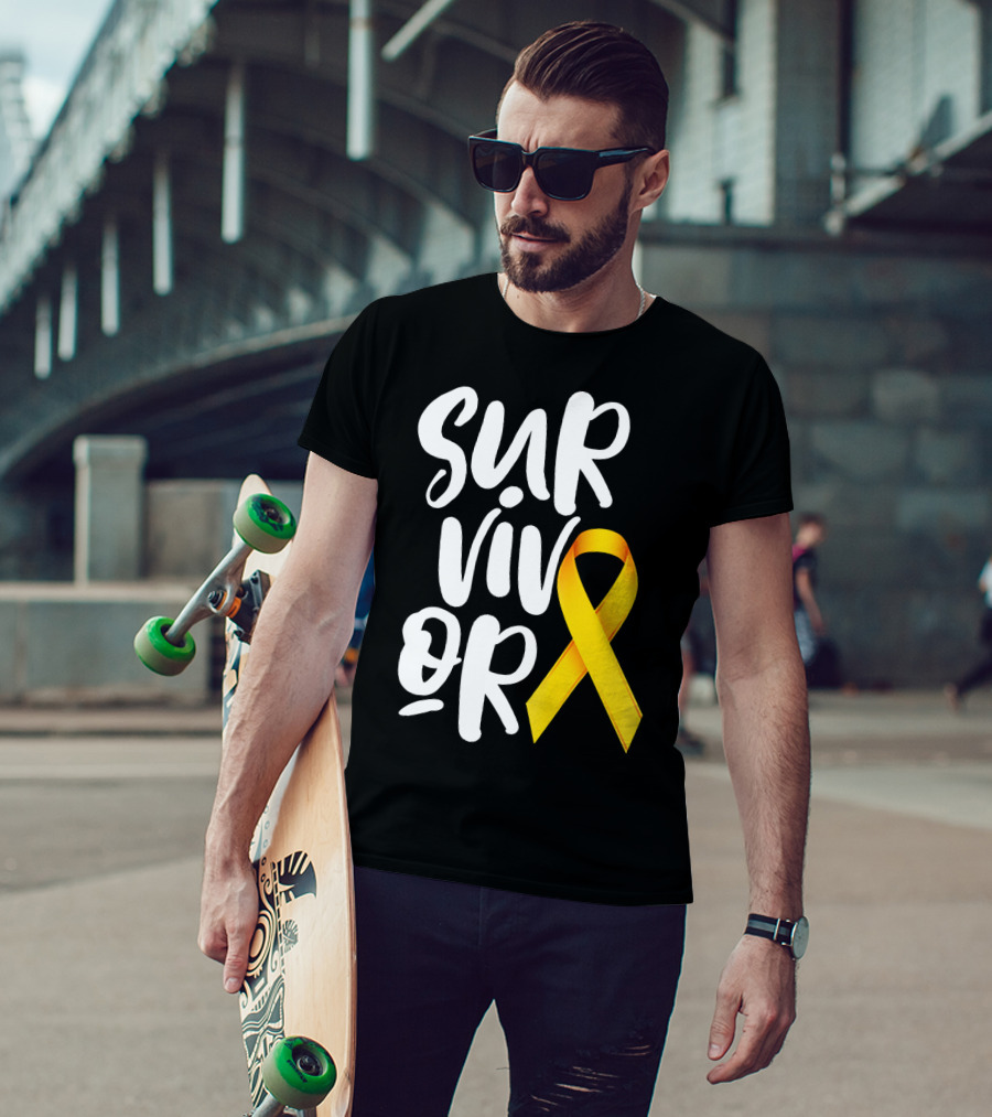 Sarcoma Bone Cancer Survivor Yellow T-Shirt