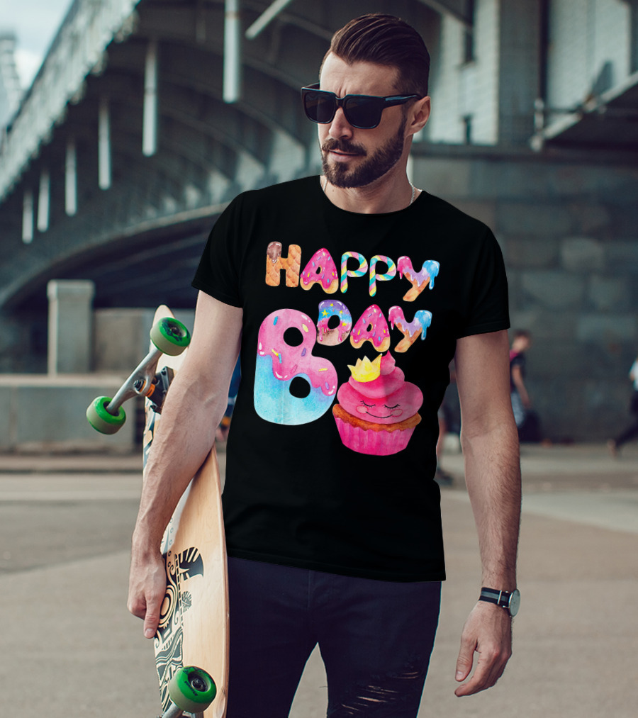 Happy Bday Cupcake Donut Themed Birthday T-Shirt
