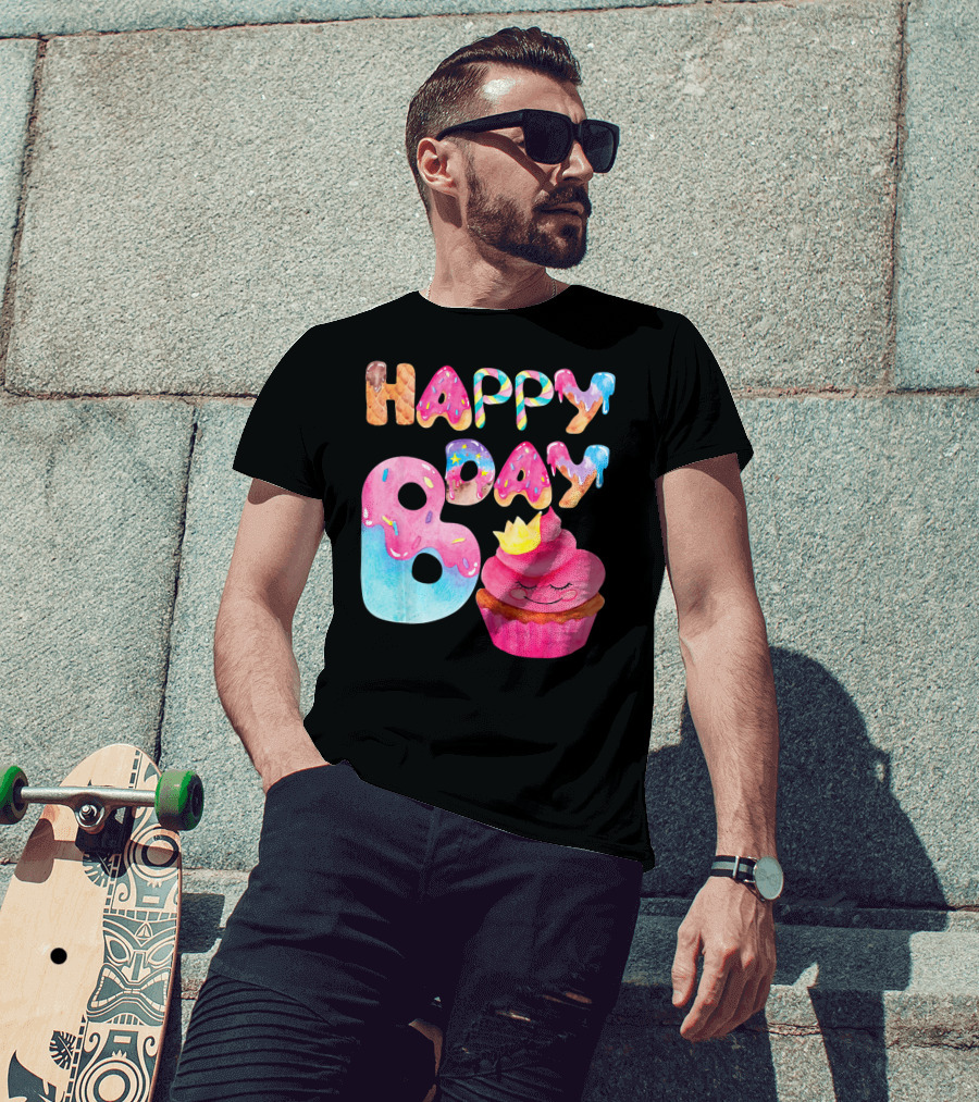 Happy Bday Cupcake Donut Themed Birthday T-Shirt