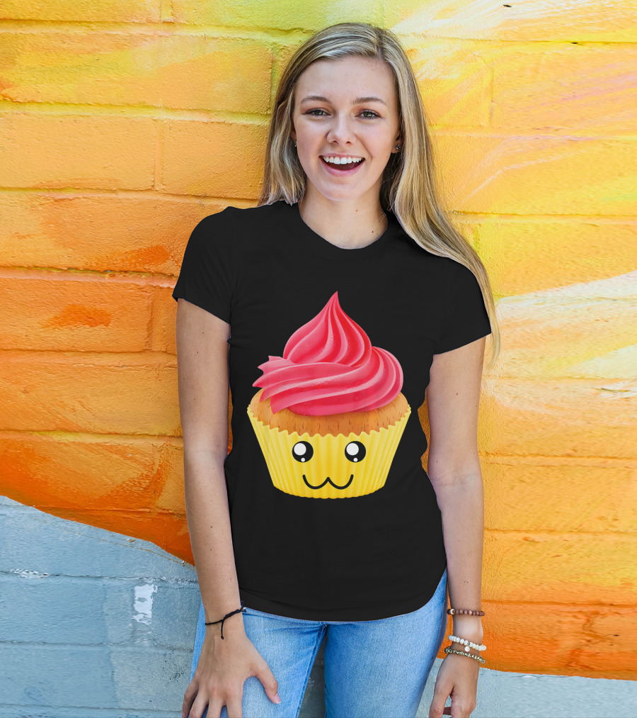 Kawaii Cupcake Lover Cute Muffin Face T-Shirt