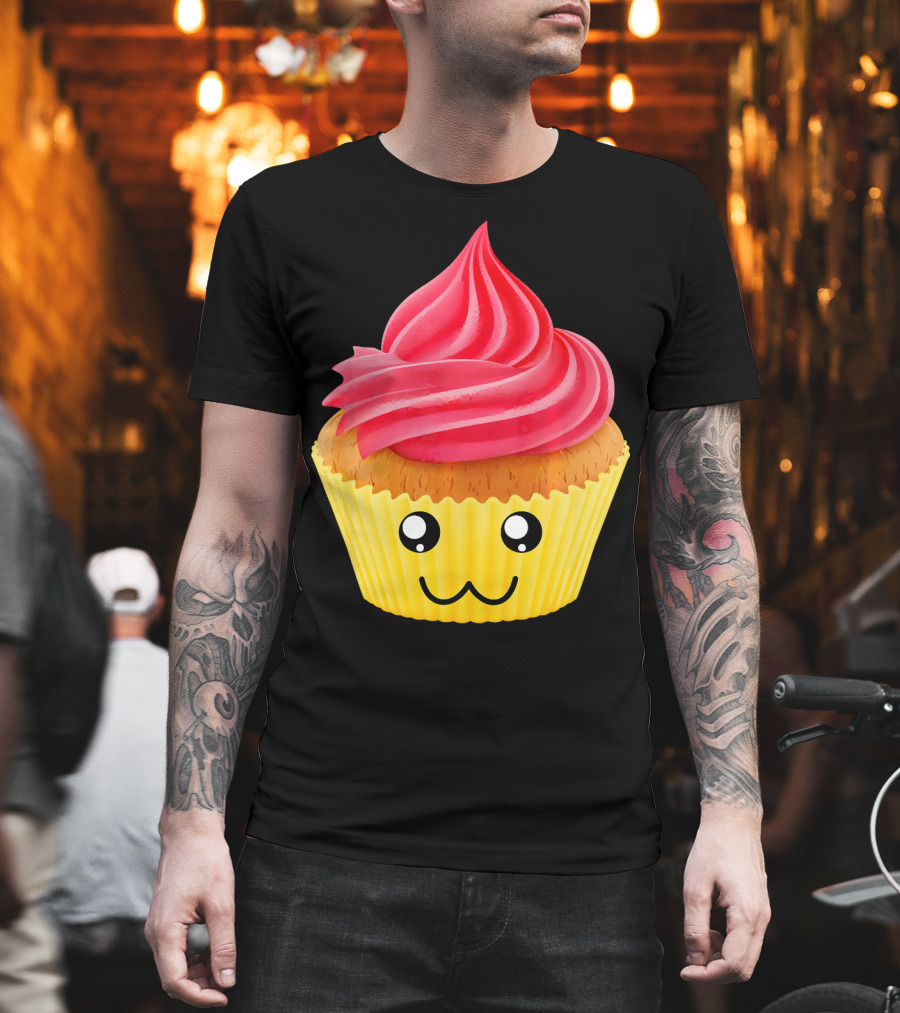 Kawaii Cupcake Lover Cute Muffin Face T-Shirt