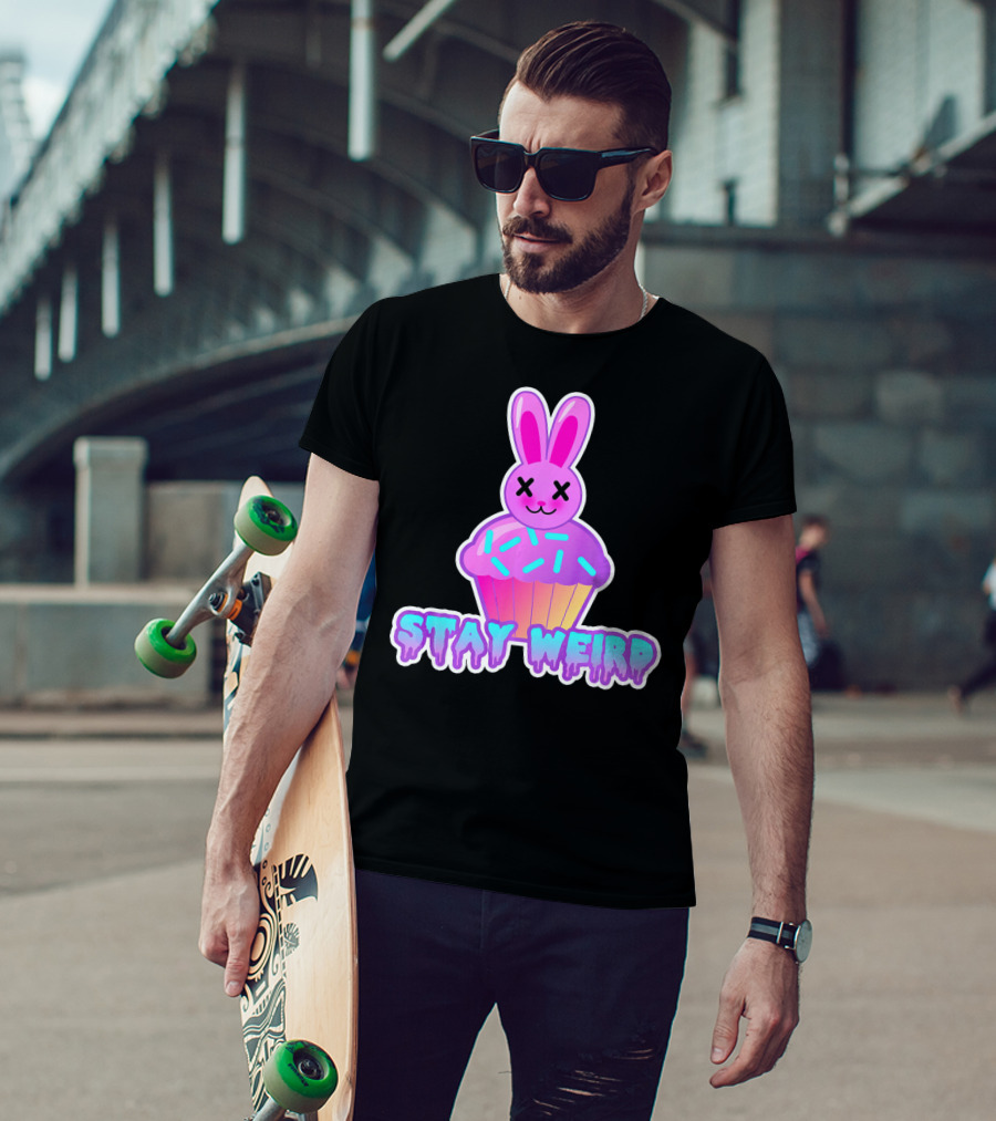 Stay Weird Pastel Goth Doom Bunny Cupcake T-Shirt