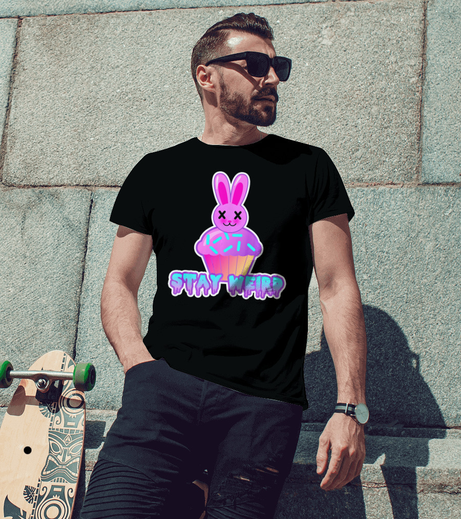Stay Weird Pastel Goth Doom Bunny Cupcake T-Shirt