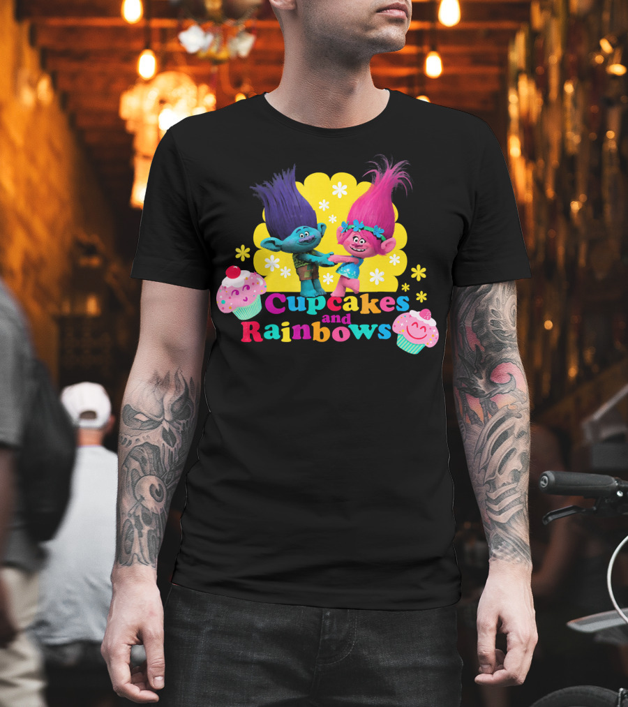 DreamWorks Trolls Cupcakes And Rainbows Branch And Poppy T-Shirt