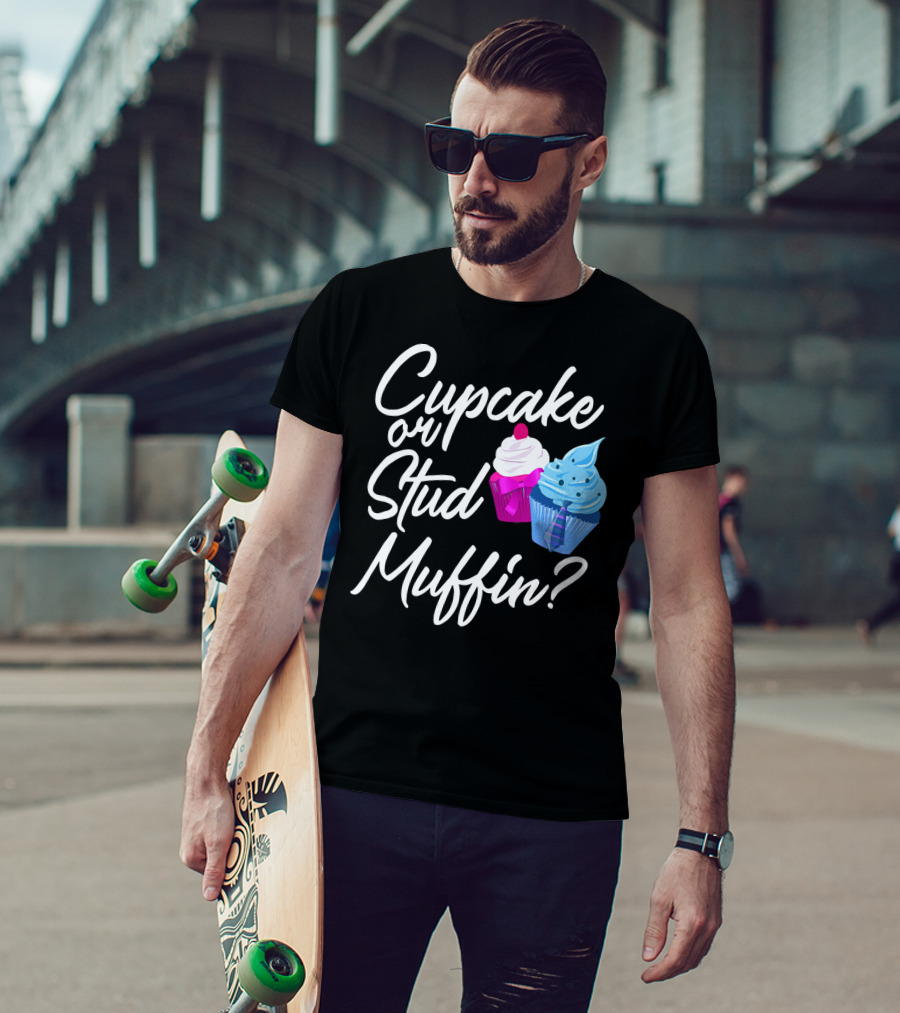 Cupcake Or Stud Muffin Gender Reveal Boy T-Shirt