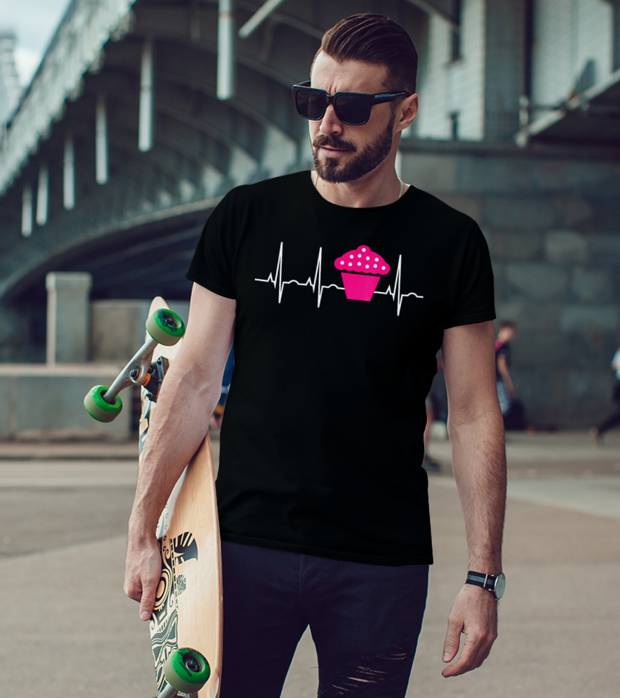 Cupcake Heartbeat Pulse T-Shirt