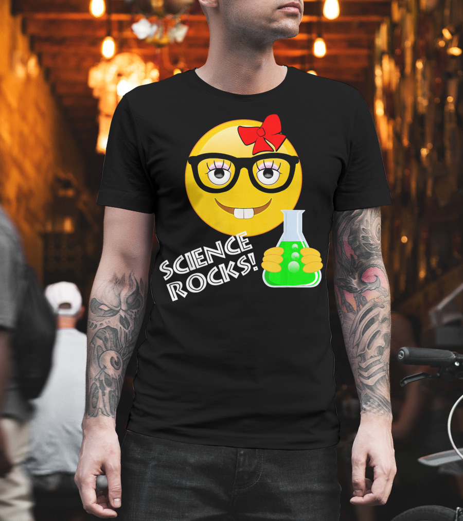 Science Rocks Emoji Chemistry Girl T-Shirt
