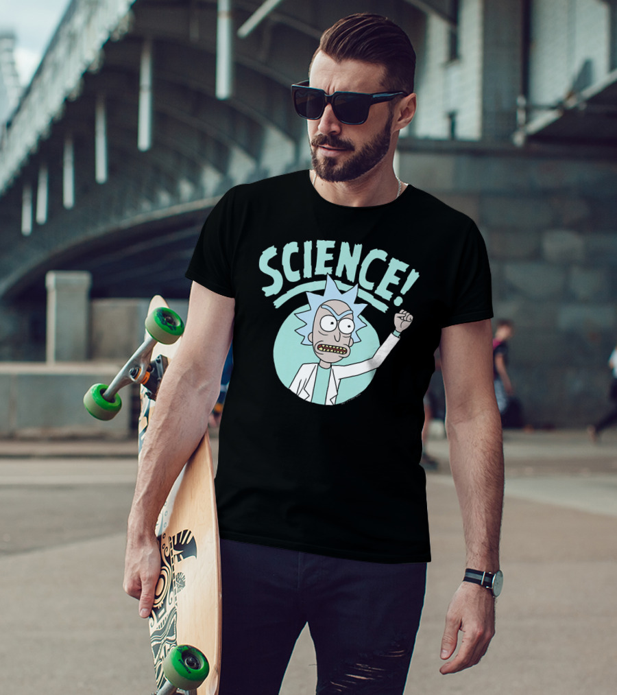 Rick And Morty Science Punch Fist Raised T-Shirt