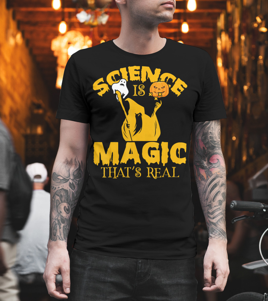 Science Is Magic That's Real Halloween Ghost Pumpkin T-Shirt