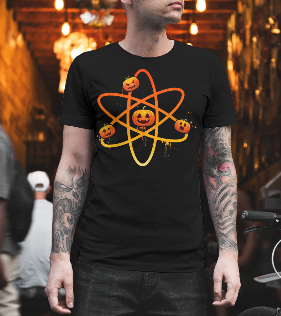 Halloween Night Funny Pumpkin Atom Smiles T-Shirt