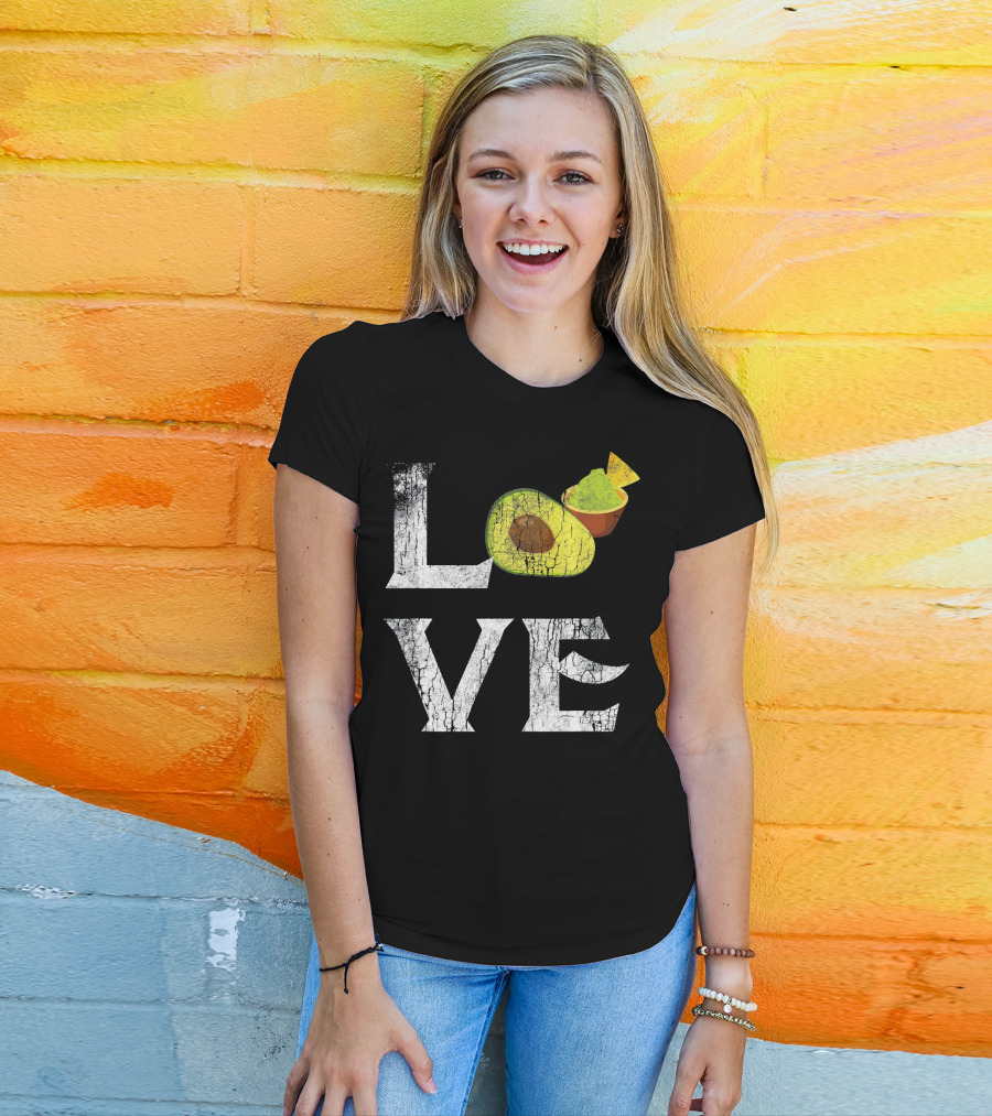 Love Mexican Guacamole Avocado Vegan Tex-Mex Passion T-Shirt
