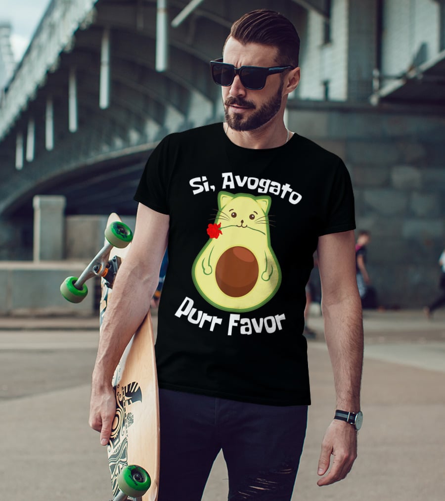 Si, Avogato Purr Favor Funny Avocado Guacamole Cat T-Shirt