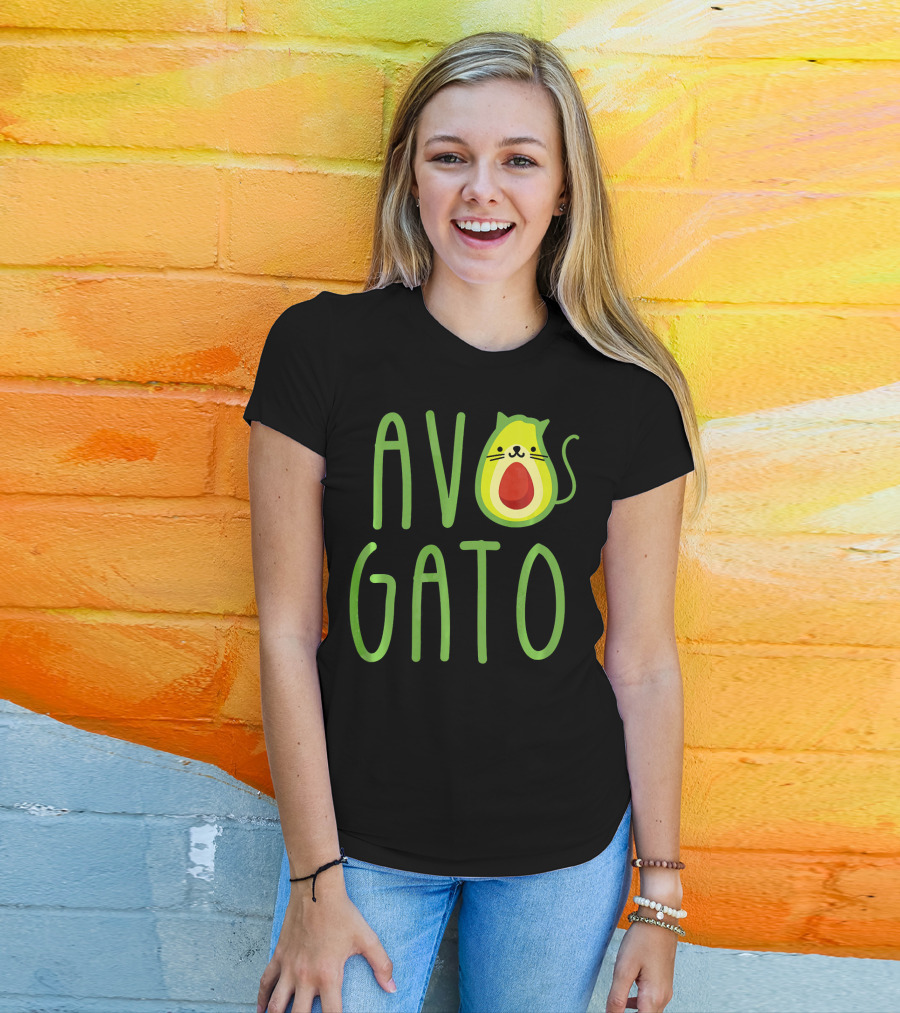 Funny Avogato Cat Cute Guacamole Avocado T-Shirt
