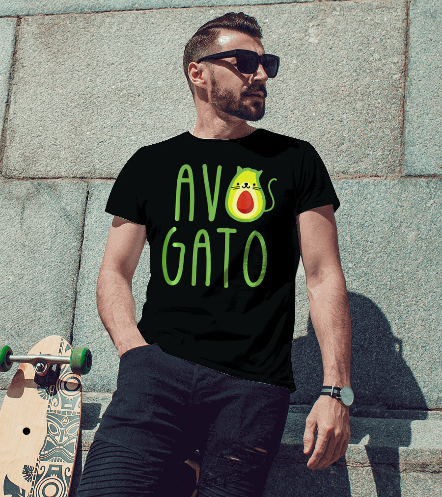 Funny Avogato Cat Cute Guacamole Avocado T-Shirt