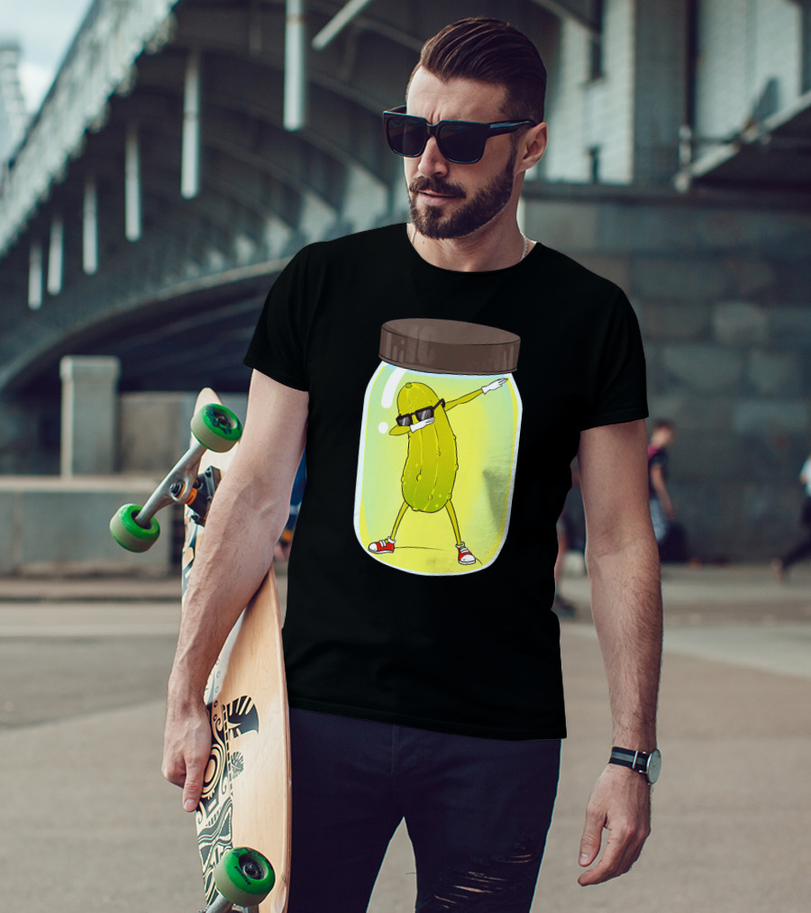 Dancing Pickle Dab In A Jar Cute Pickle Love T-Shirt