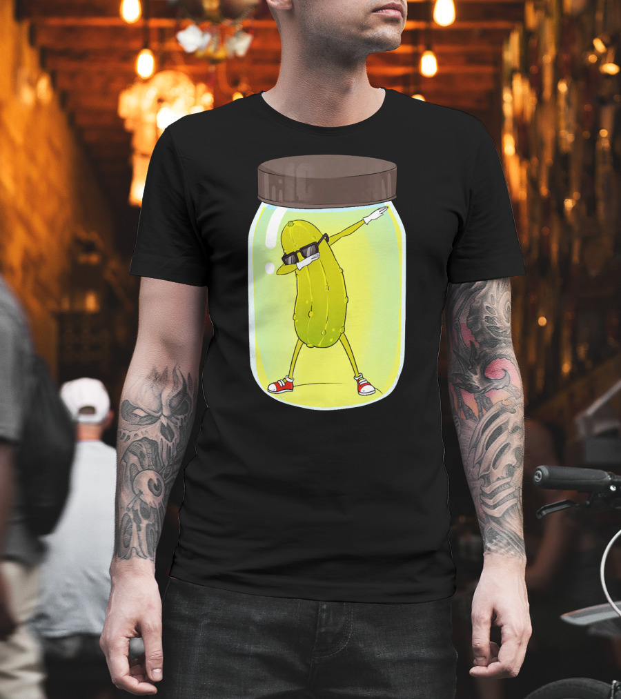 Dancing Pickle Dab In A Jar Cute Pickle Love T-Shirt