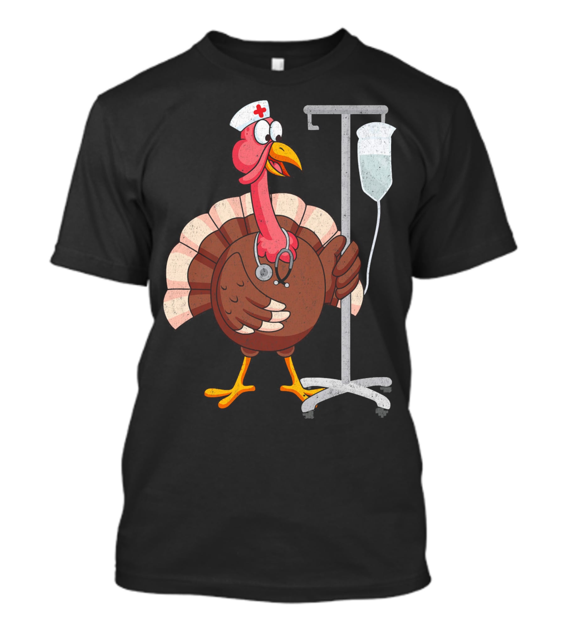 Proud Nurse Turkey Funny Nurse With Stethoscope And IV Stand T-Shirt