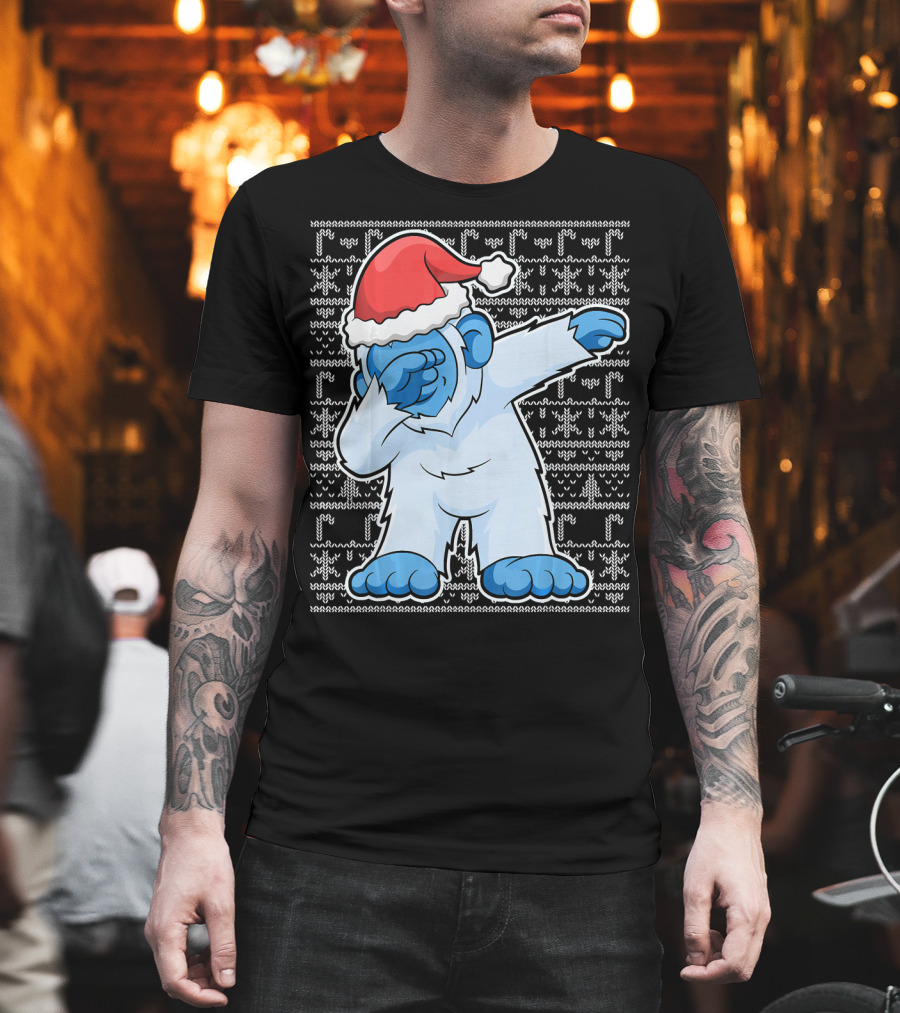 Dabbing Christmas Bigfoot Santa Abominable Snowman T-Shirt