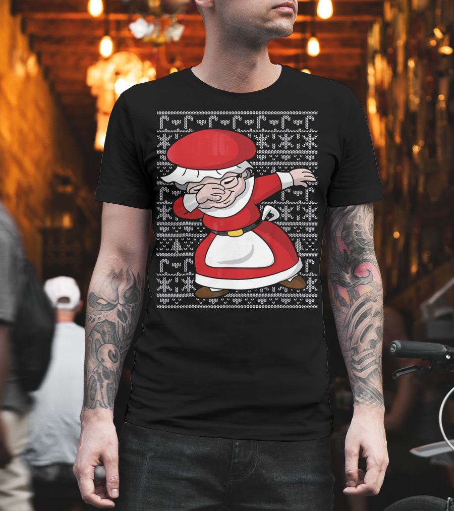 Dabbing Mrs Claus Ugly Christmas T-Shirt