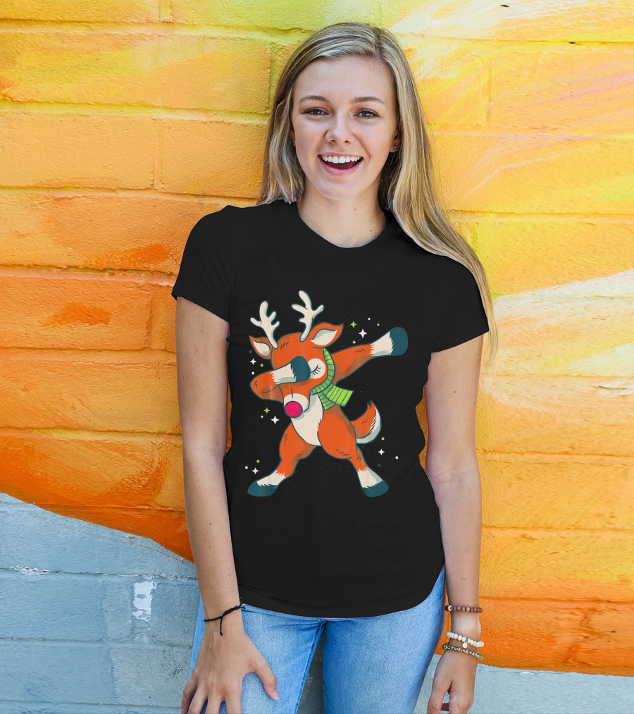 Merry Christmas Dabbing Deer Dab Dance Holiday Fun T-Shirt