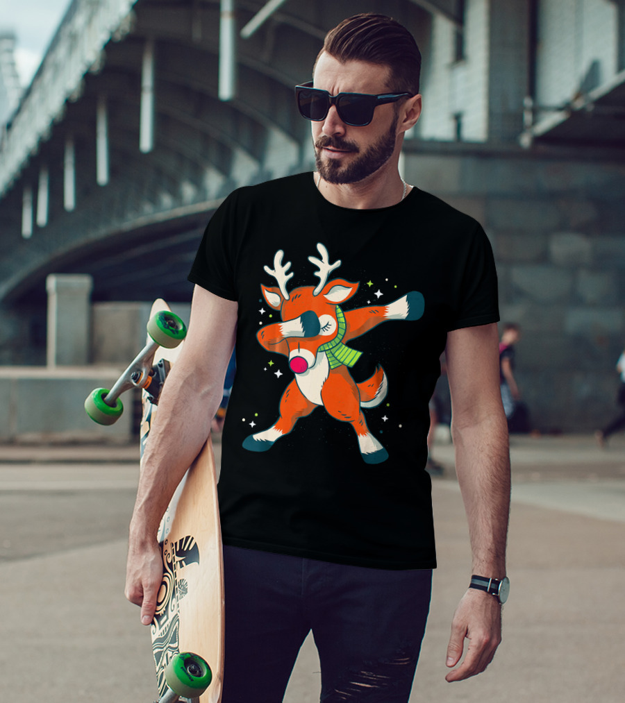 Merry Christmas Dabbing Deer Dab Dance Holiday Fun T-Shirt