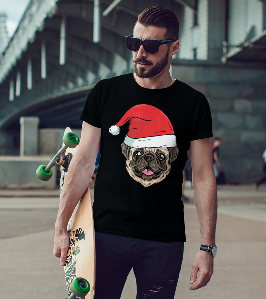 Kids Pug Santa Claus T-Shirt
