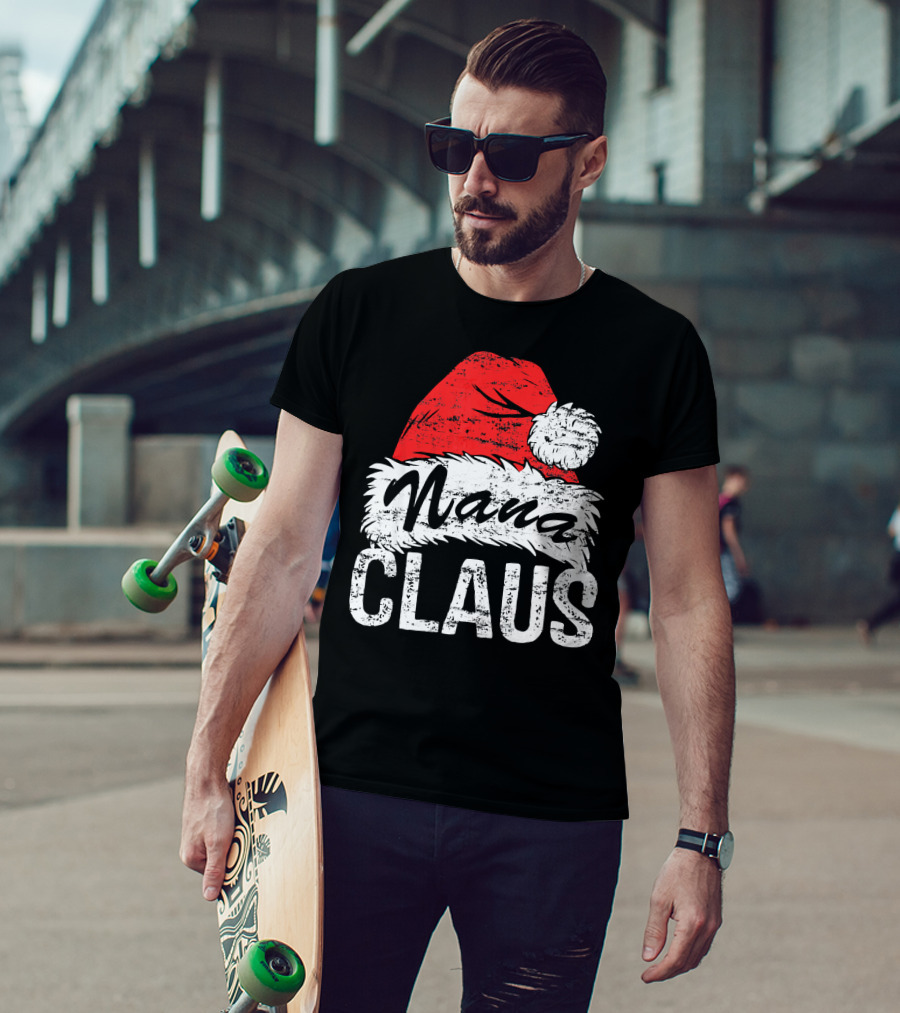 Nana Claus Matching Family Christmas Santa Hat T-Shirt