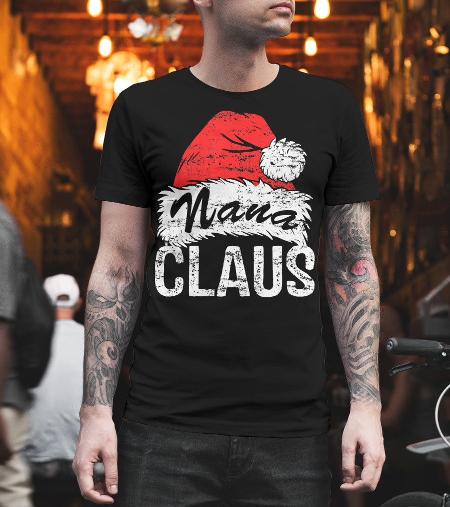 Nana Claus Matching Family Christmas Santa Hat T-Shirt