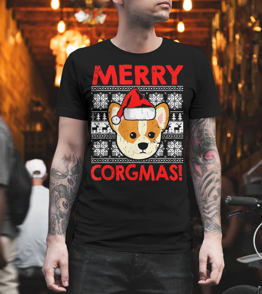 Merry Corgmas Funny Christmas Santa Corgi Dog T-Shirt
