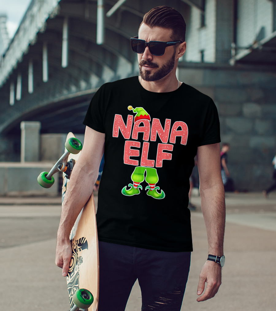 Nana Elf Merry Christmas Humor T-Shirt