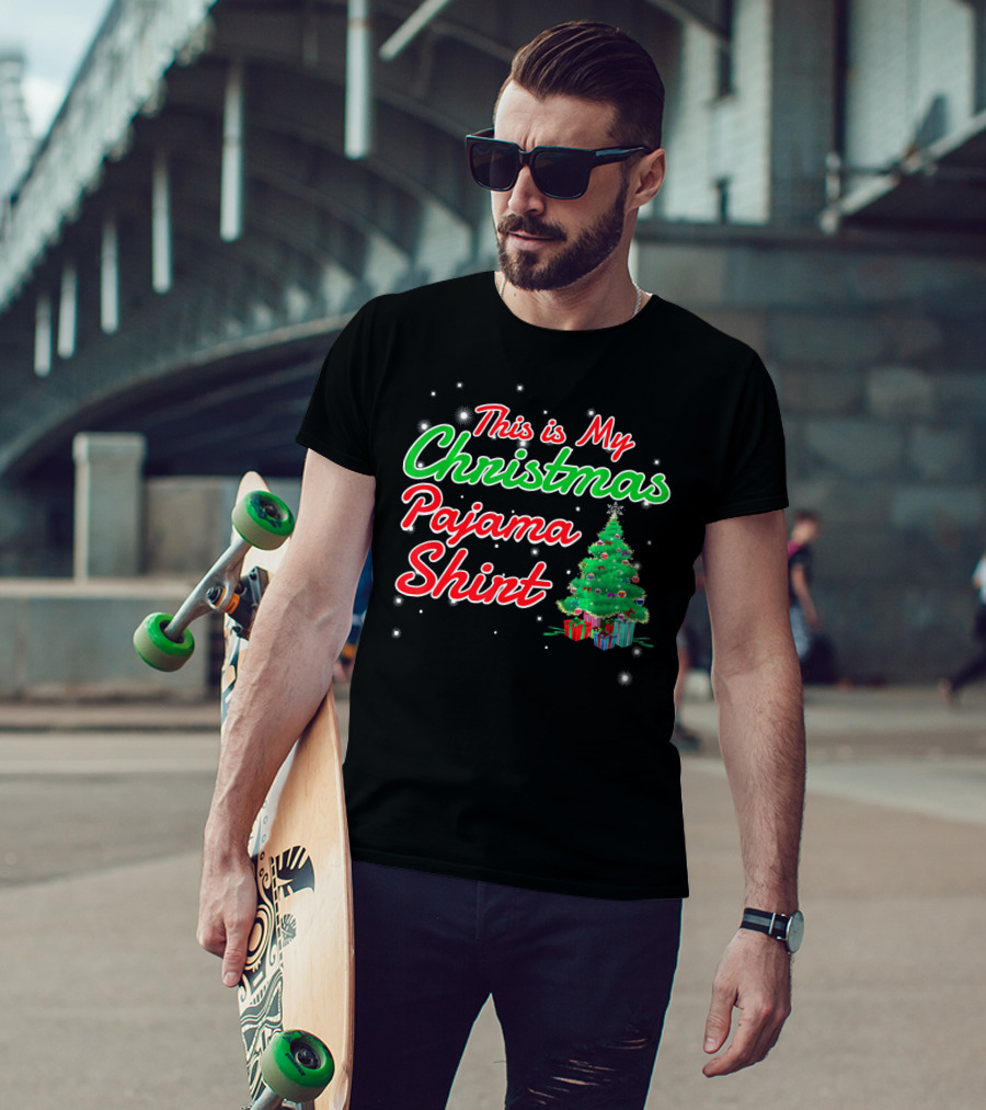 This Is My Christmas Pajama Shirt Holiday Tree Matching Family T-Shirt
