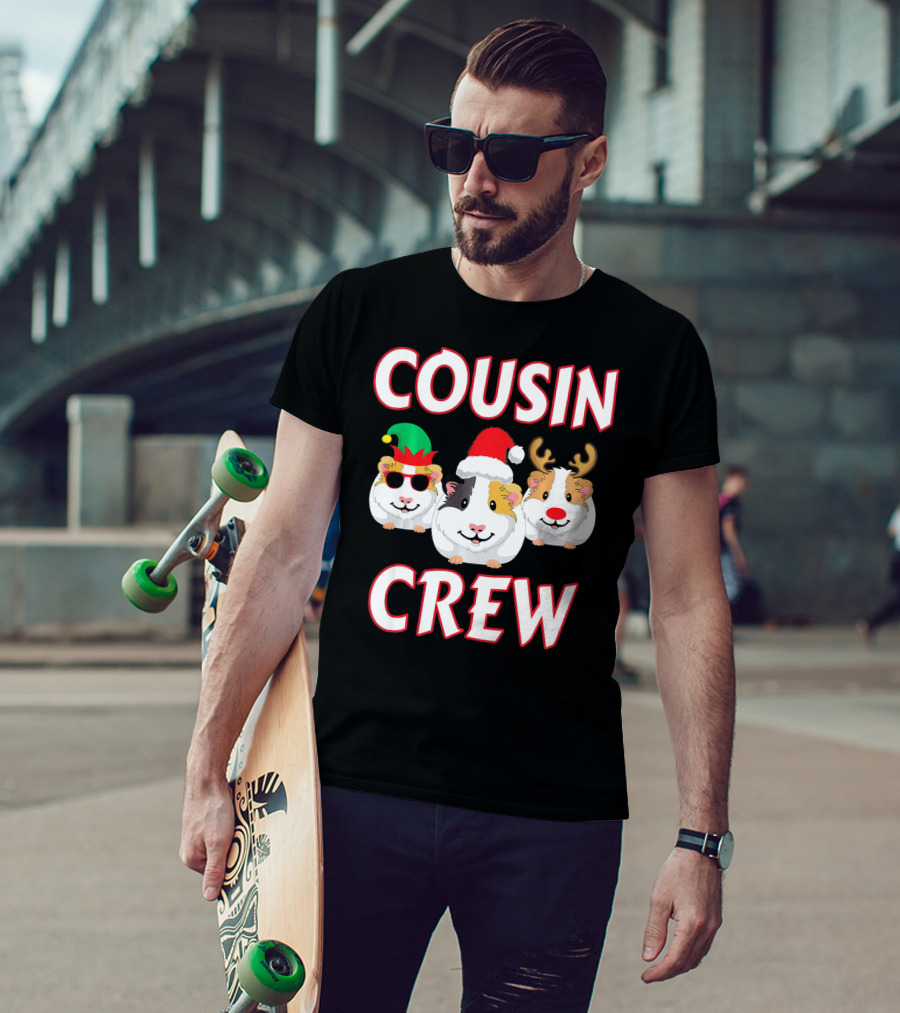 Cousin Crew Guinea Pig Christmas Holiday Reindeer Elves T-Shirt
