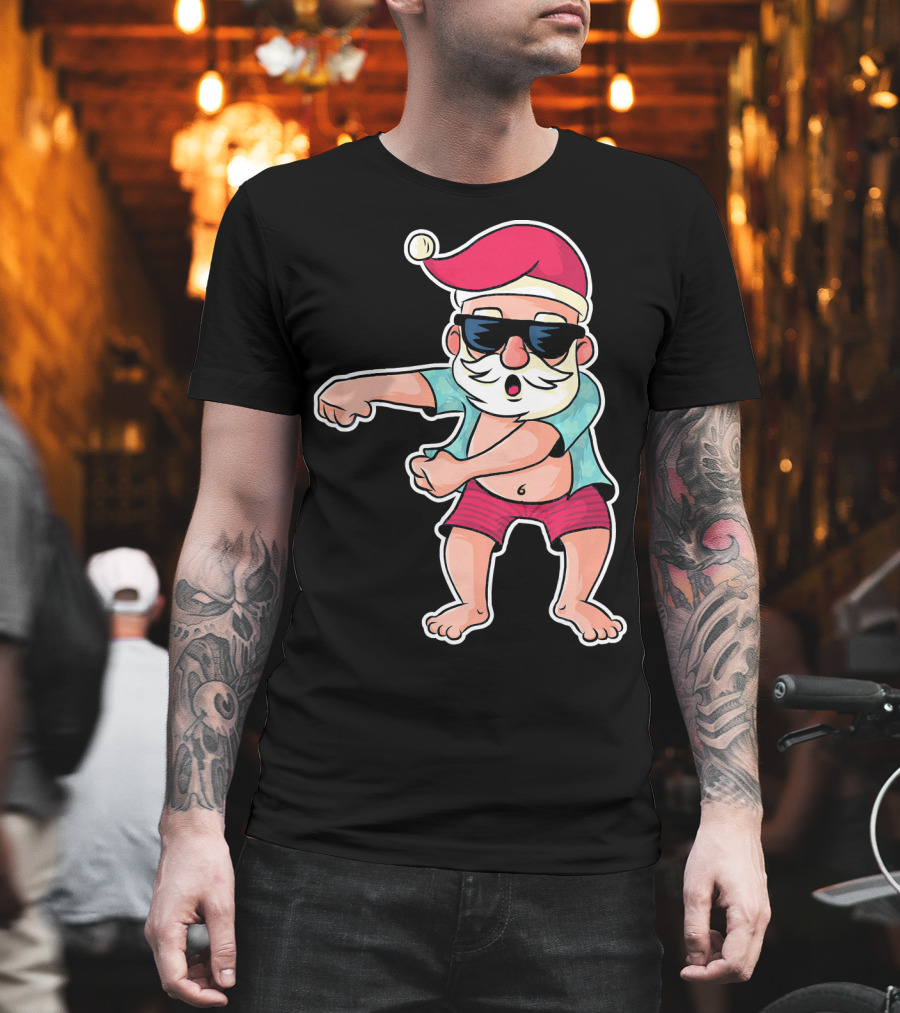Flossing Dance Santa in Sunglasses and Hat T-Shirt