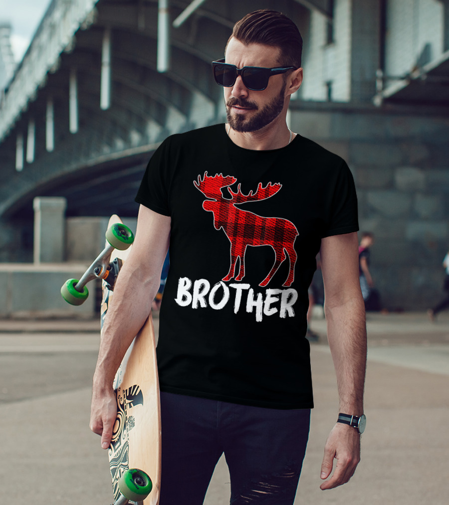 Brother Red Plaid Moose T-Shirt