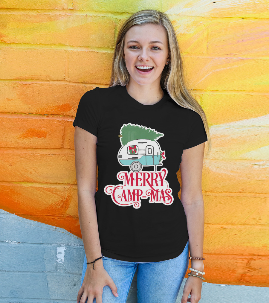 Merry Camp-Mas Christmas Vintage Camper T-Shirt