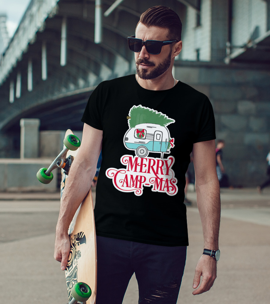 Merry Camp-Mas Christmas Vintage Camper T-Shirt