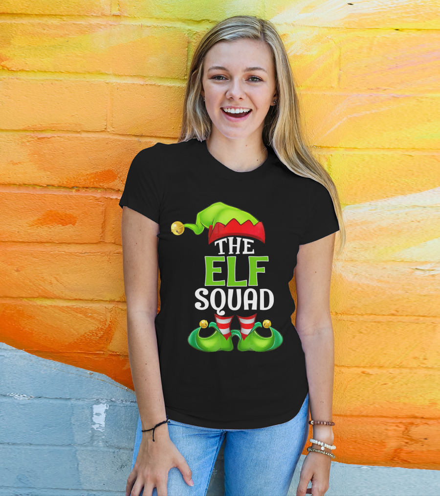 THE ELF SQUAD Green Hat Striped Stockings T-Shirt