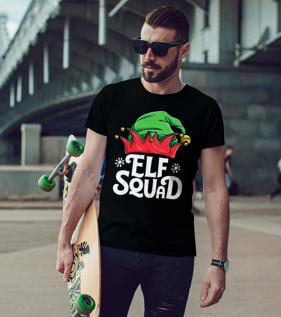 Elf Squad Christmas Elves Hat Festive Family T-Shirt